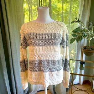 Blue and white knit Garnet Hill sweater